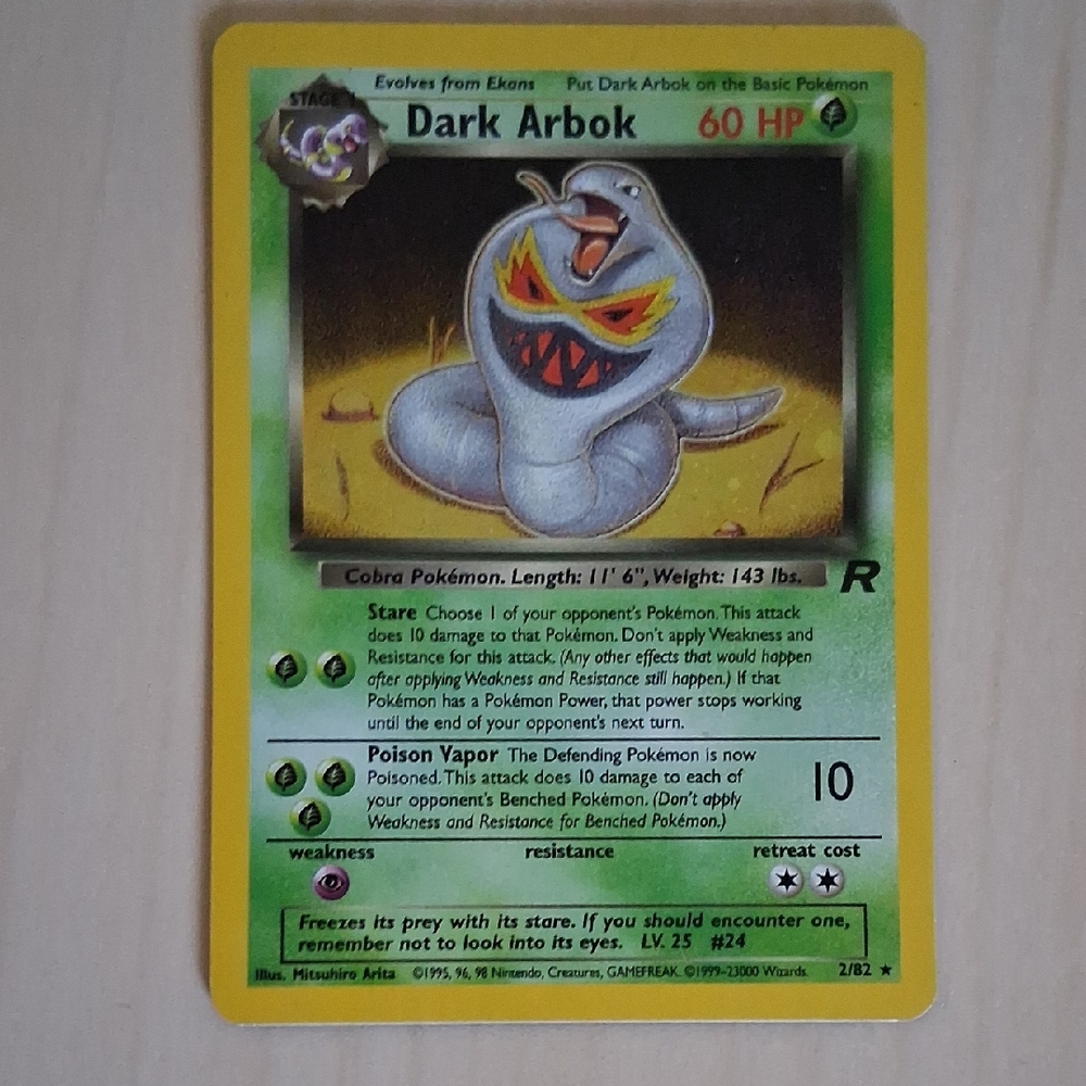 Dark Arbok Pokémon Card
